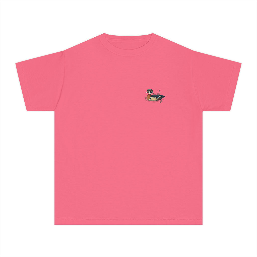 Youth Tee — Vintage Wood Duck Graphic (Crown Grace Boutique)