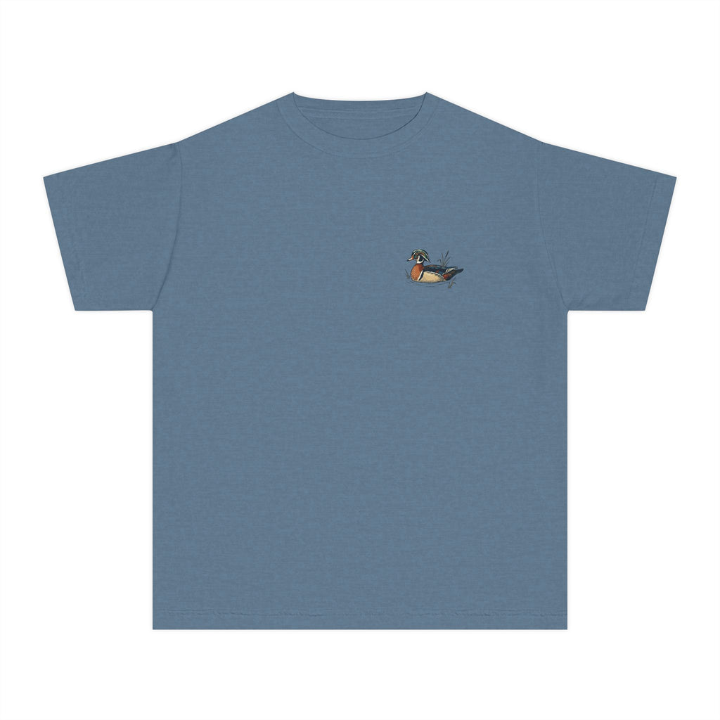 Youth Tee — Vintage Wood Duck Graphic (Crown Grace Boutique)