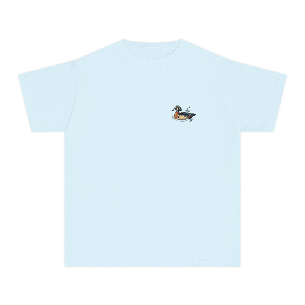Youth Tee — Vintage Wood Duck Graphic (Crown Grace Boutique)