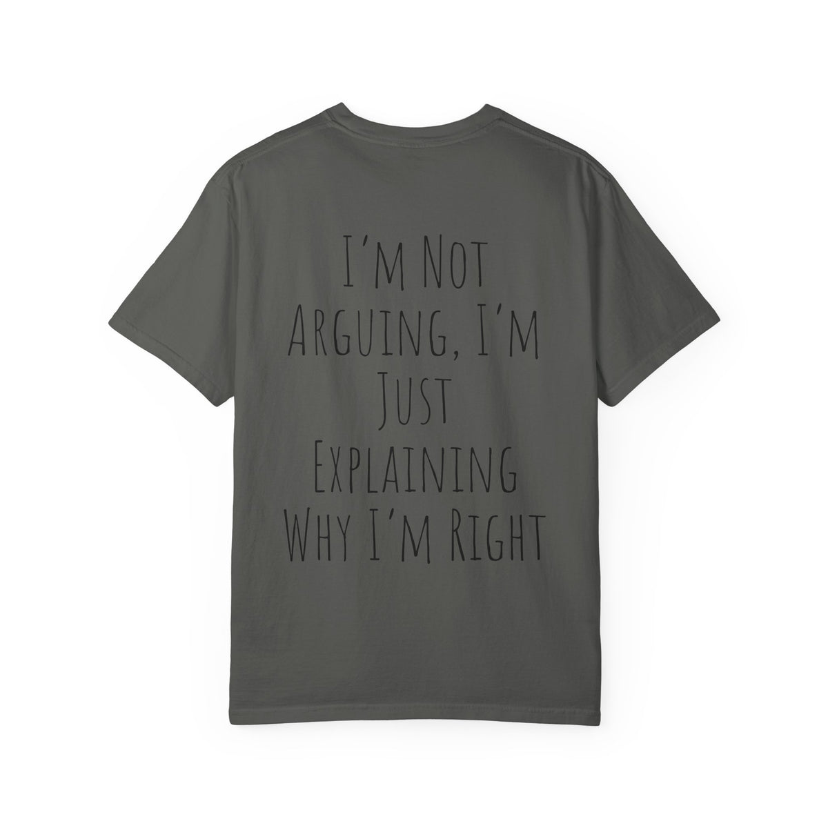 I’m Not Arguing Tee — Funny Statement T-Shirt with “I’m Just Explaining Why I’m Right” Print