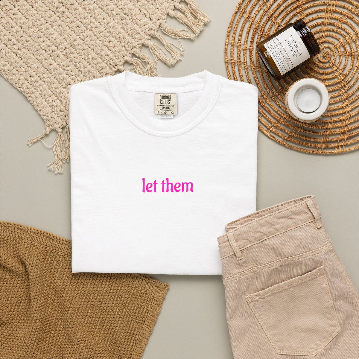 Let Them T-Shirt — Minimal Pink Text Graphic Tee