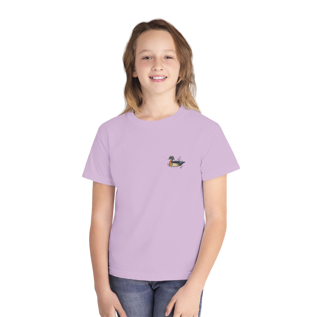 Youth Tee — Vintage Wood Duck Graphic (Crown Grace Boutique)