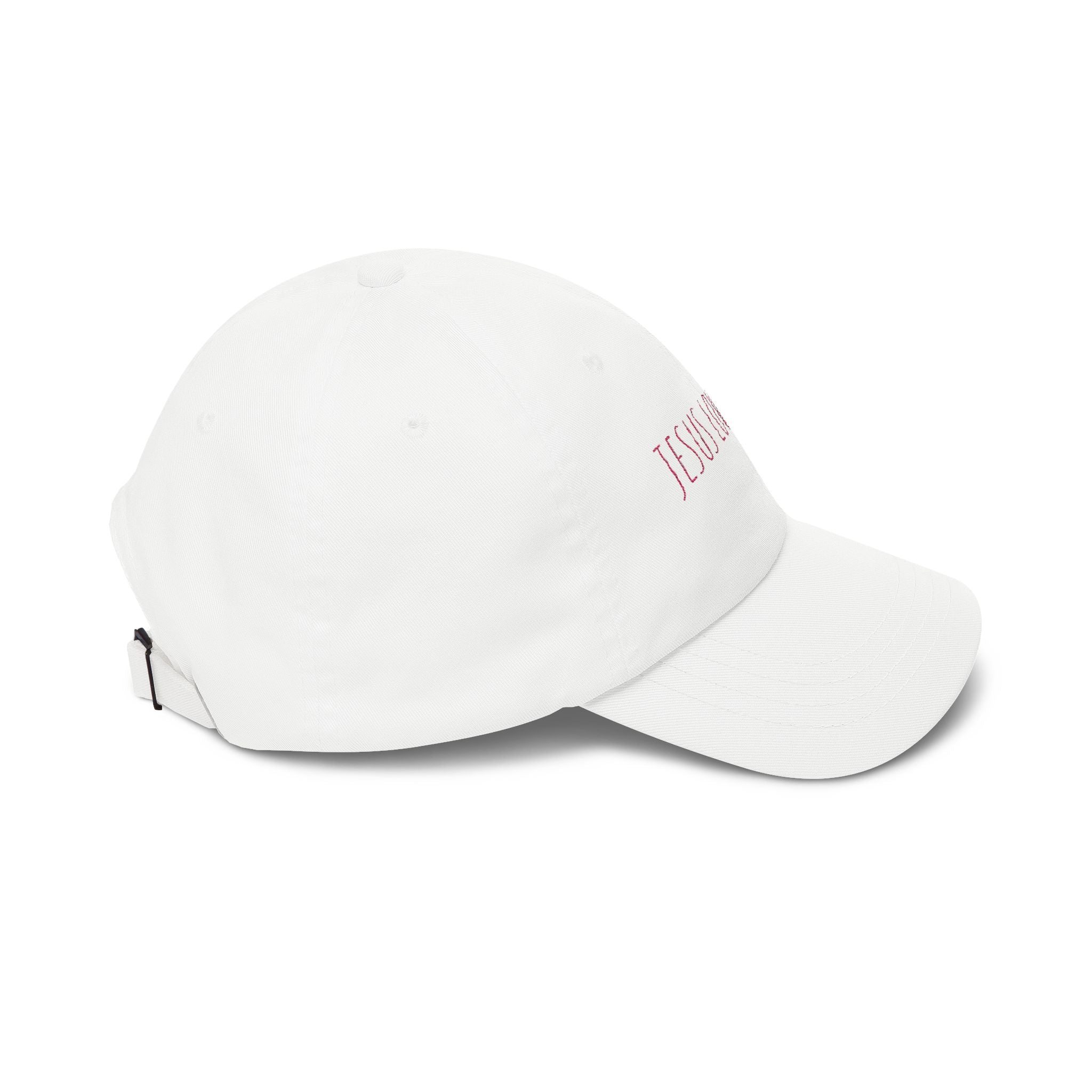 Dad Cap — "Jesus Loves You" Embroidered White Baseball Hat