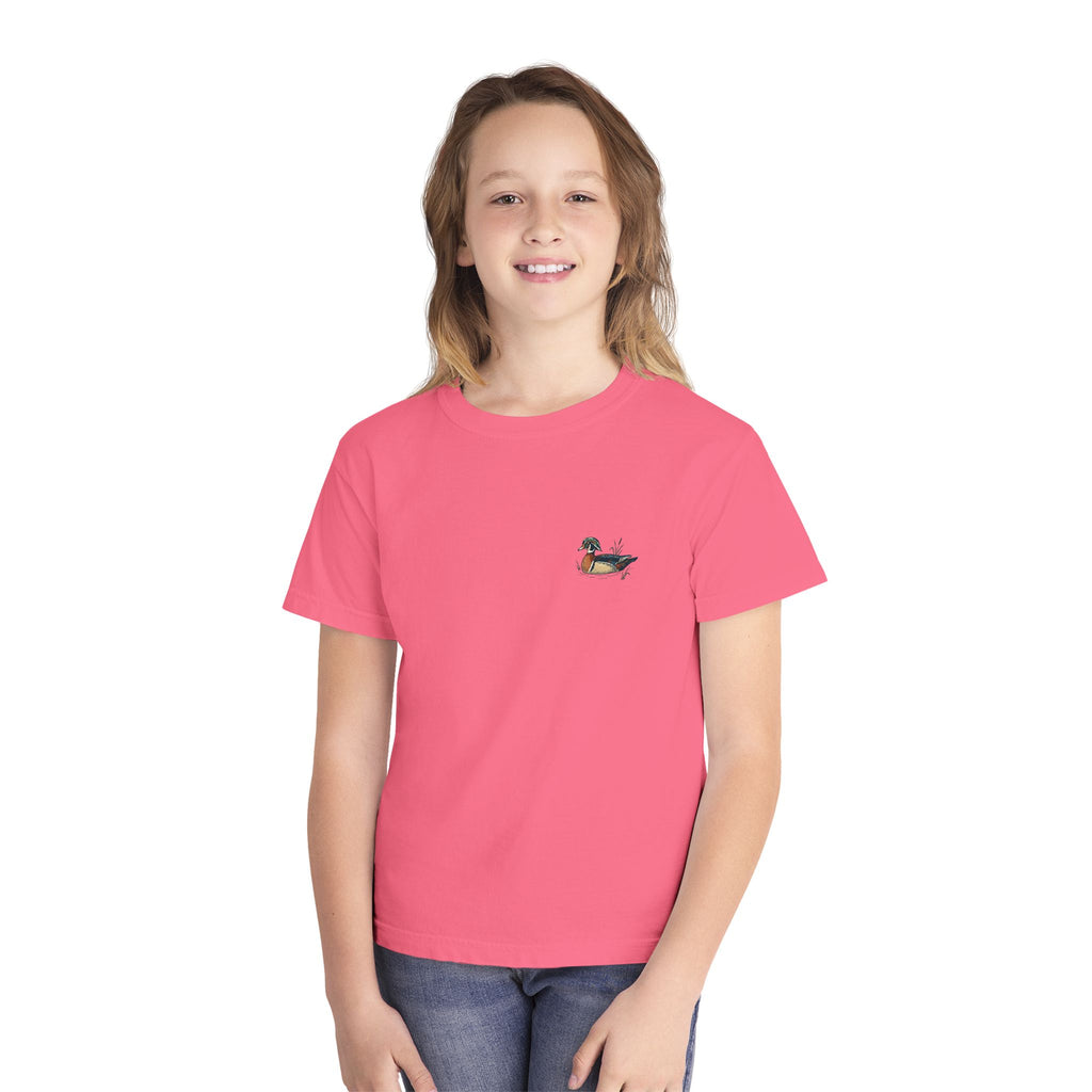 Youth Tee — Vintage Wood Duck Graphic (Crown Grace Boutique)