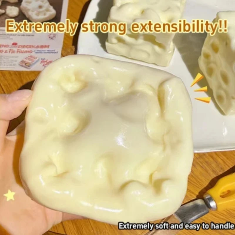 Shapeable Cheese Cube Squishy Toy