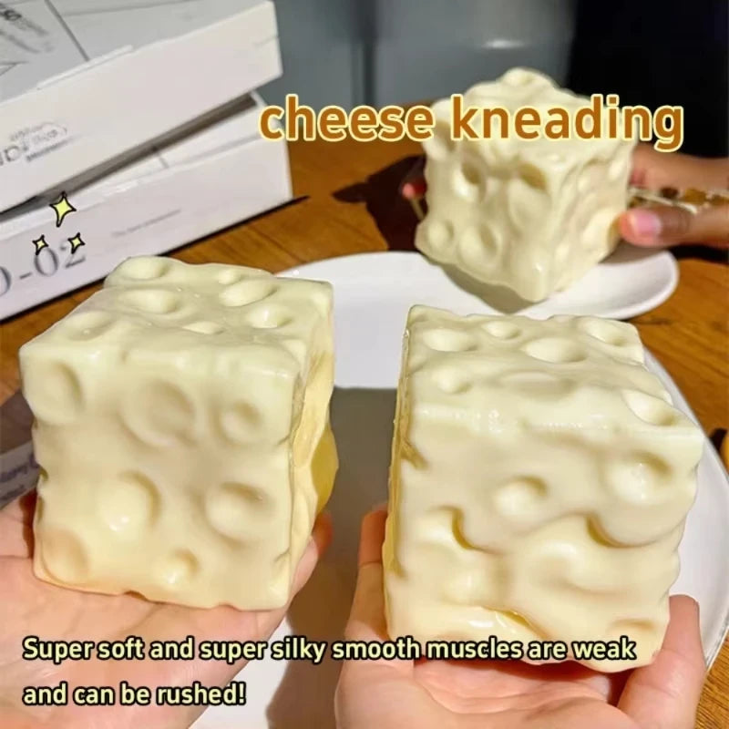 Shapeable Cheese Cube Squishy Toy