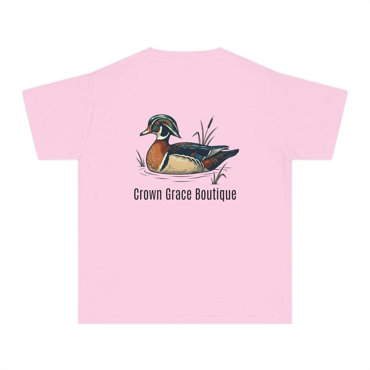 Youth Tee — Vintage Wood Duck Graphic (Crown Grace Boutique)