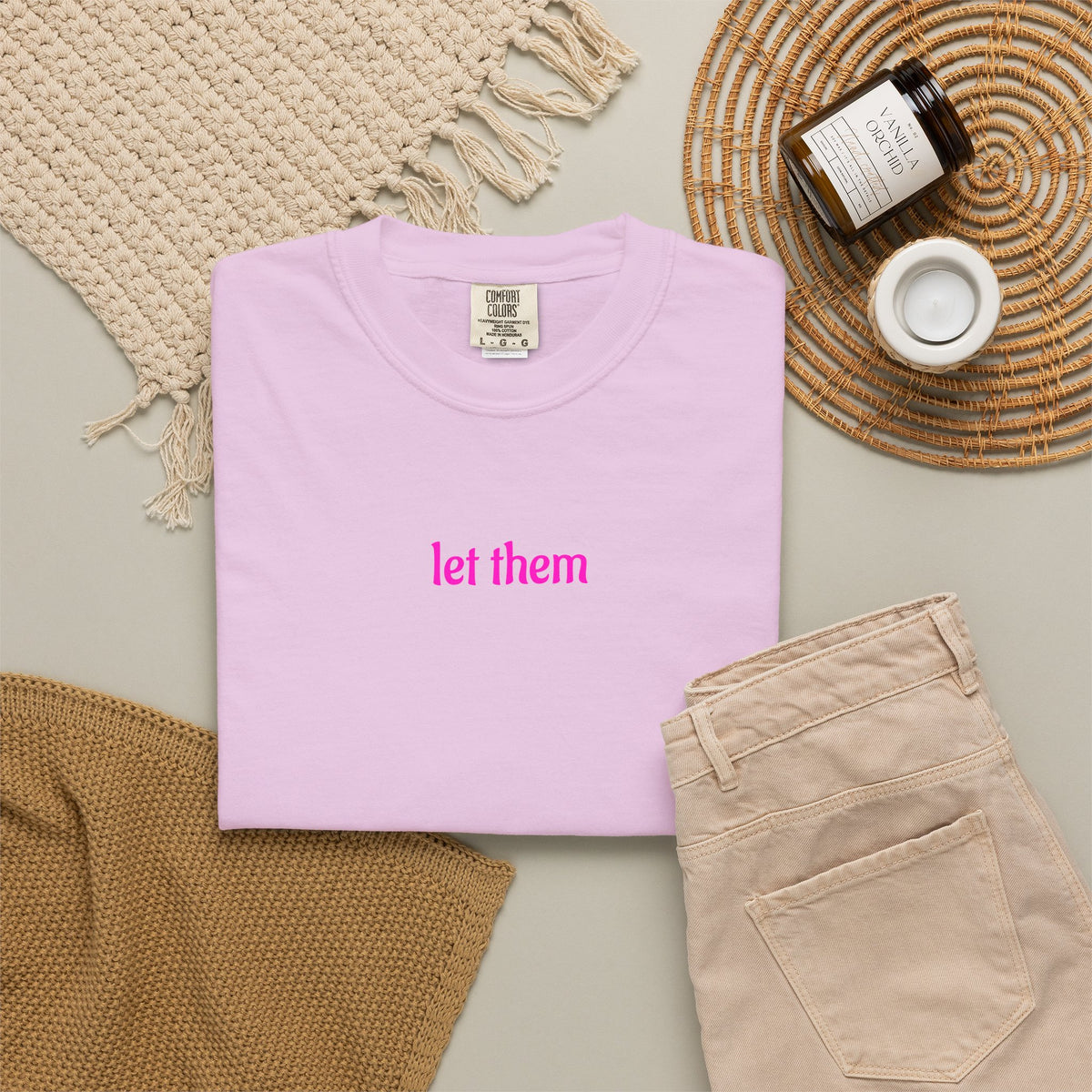 Let Them T-Shirt — Minimal Pink Text Graphic Tee