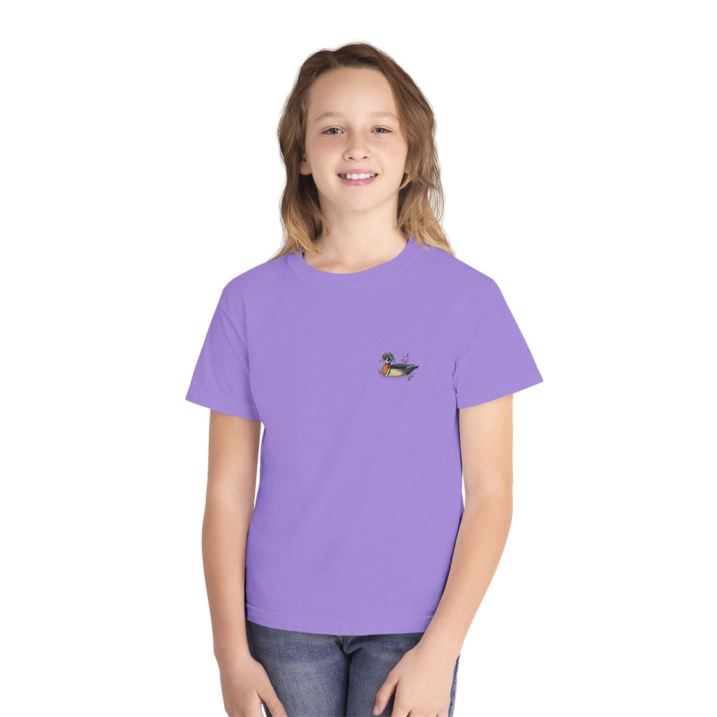 Youth Tee — Vintage Wood Duck Graphic (Crown Grace Boutique)