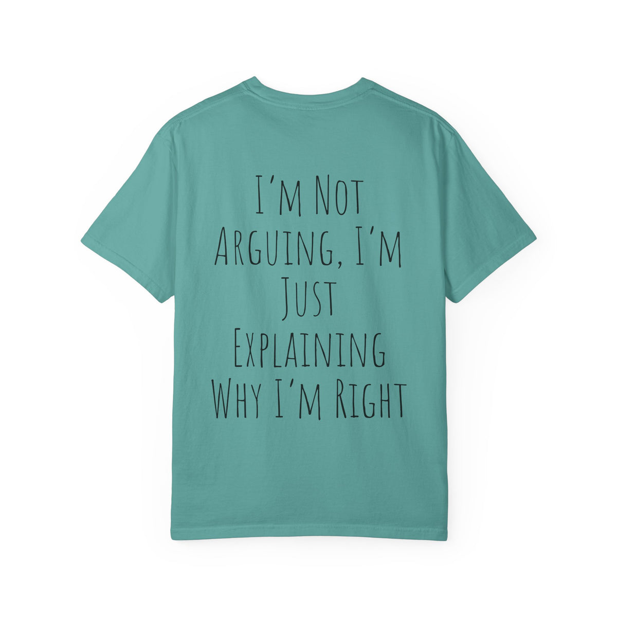I’m Not Arguing Tee — Funny Statement T-Shirt with “I’m Just Explaining Why I’m Right” Print