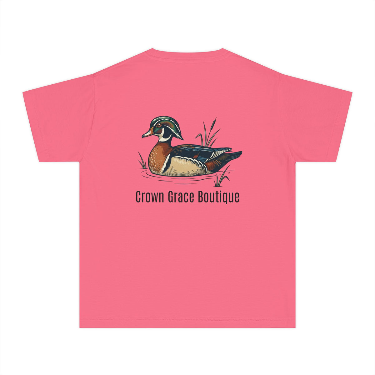 Youth Tee — Vintage Wood Duck Graphic (Crown Grace Boutique)
