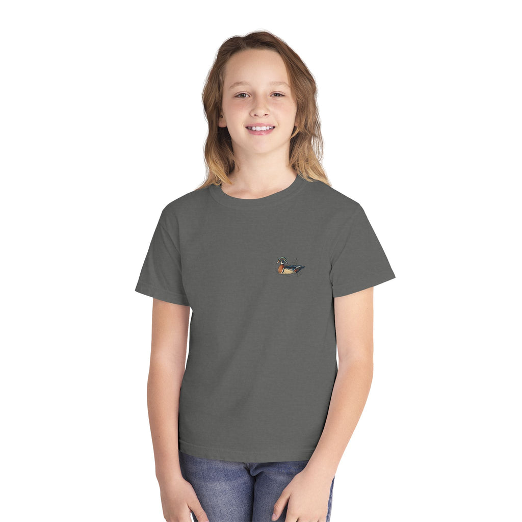 Youth Tee — Vintage Wood Duck Graphic (Crown Grace Boutique)