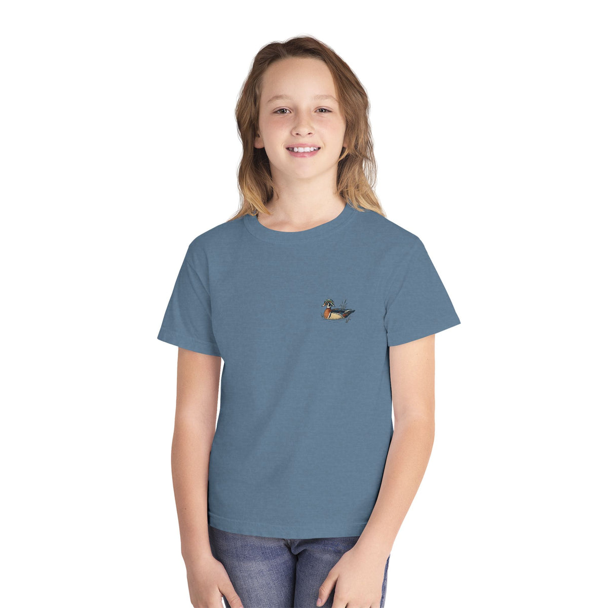 Youth Tee — Vintage Wood Duck Graphic (Crown Grace Boutique)