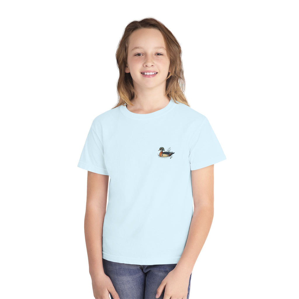 Youth Tee — Vintage Wood Duck Graphic (Crown Grace Boutique)