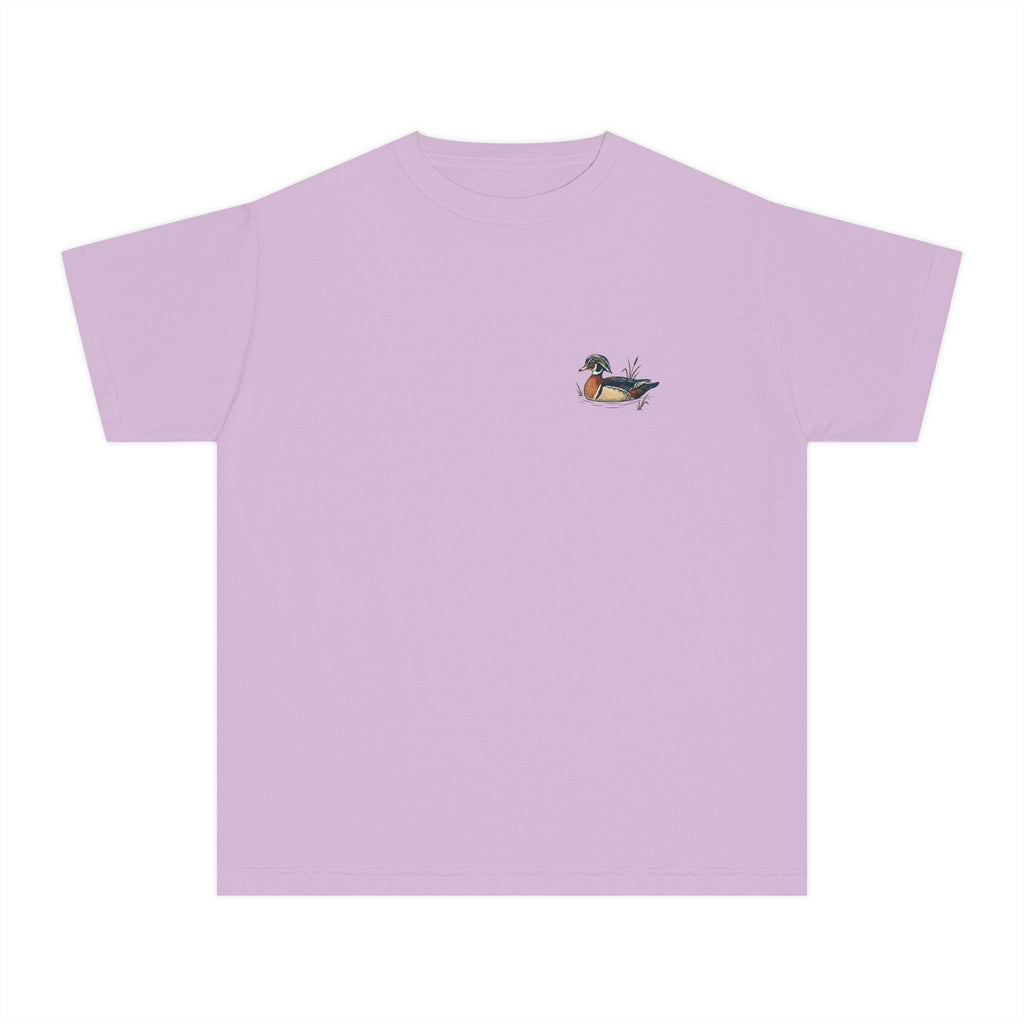 Youth Tee — Vintage Wood Duck Graphic (Crown Grace Boutique)