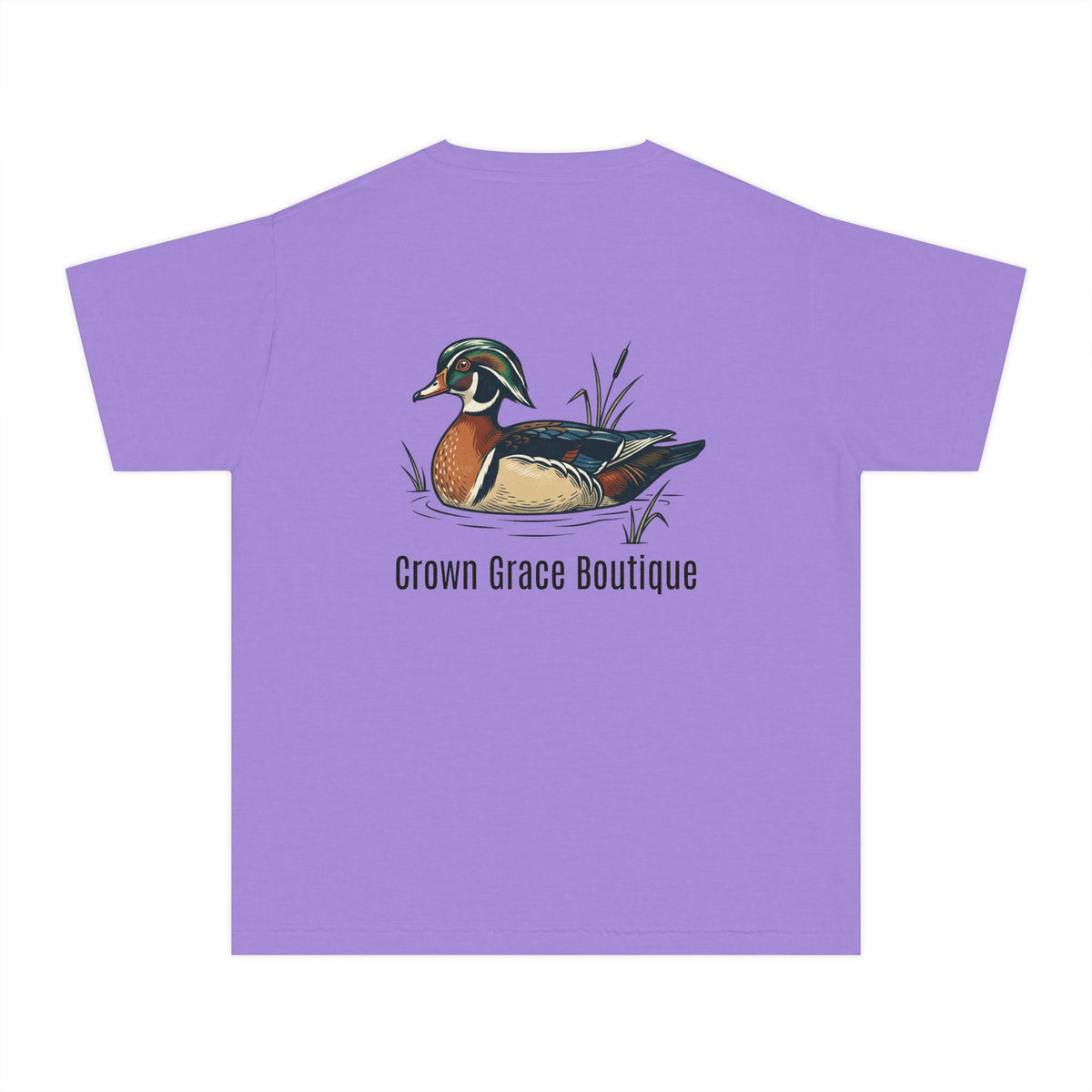 Youth Tee — Vintage Wood Duck Graphic (Crown Grace Boutique)