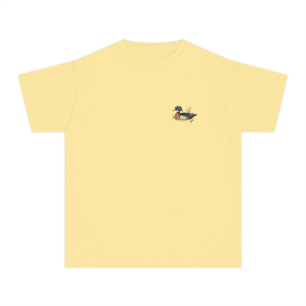 Youth Tee — Vintage Wood Duck Graphic (Crown Grace Boutique)