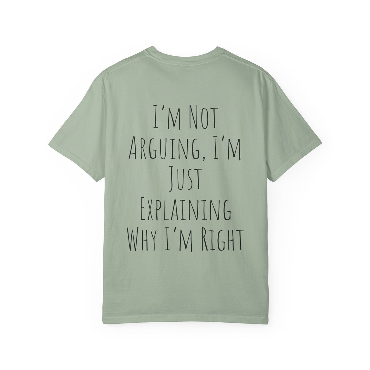 I’m Not Arguing Tee — Funny Statement T-Shirt with “I’m Just Explaining Why I’m Right” Print