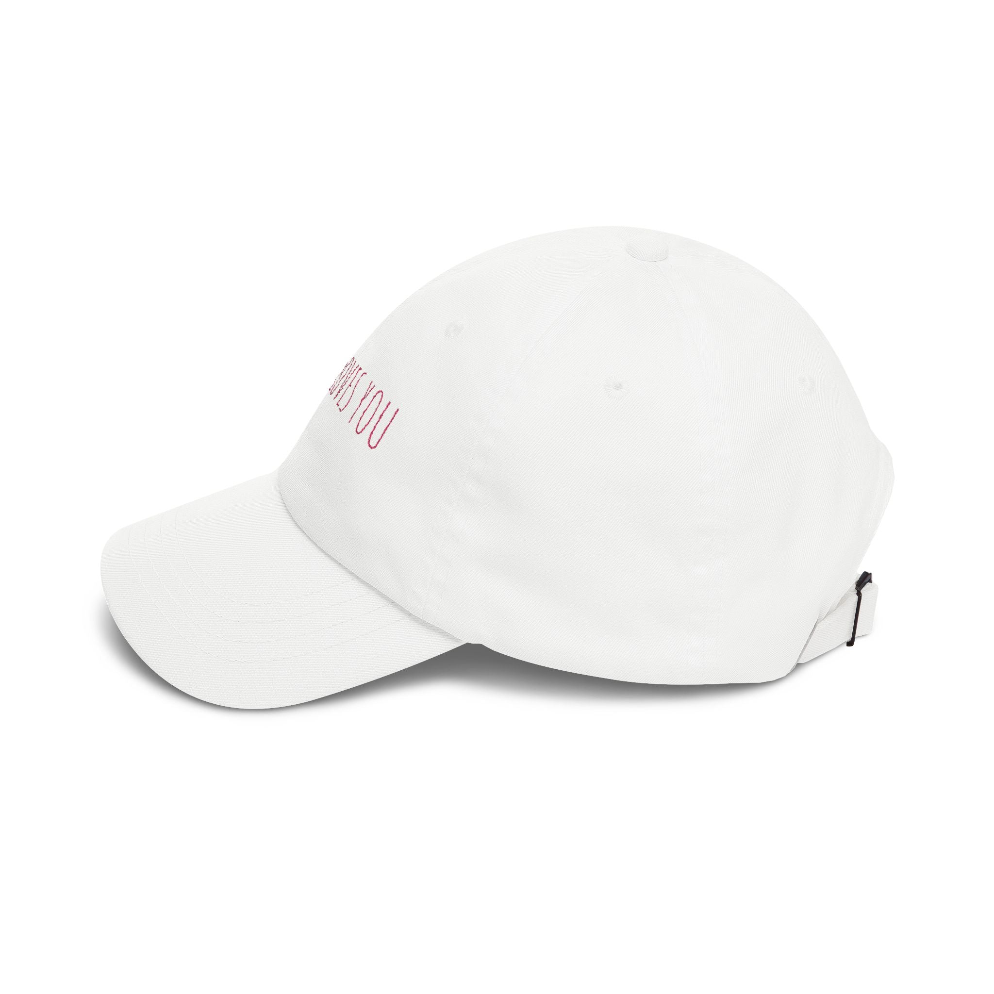 Dad Cap — "Jesus Loves You" Embroidered White Baseball Hat